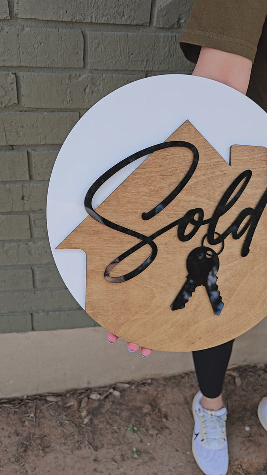 Custom Realtor Key Sign – “Sold By” Personalized Closing Prop